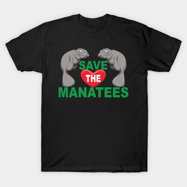 Save the Manatees T-Shirt by Wickedcartoons